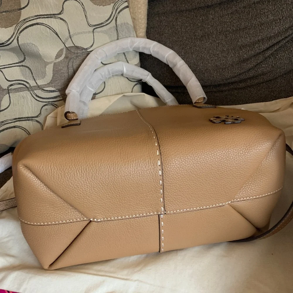 SOLD⛔️Authentic TORY BURCH pebbled leather Satchel/Crosby 2 compartments - Picture 6 of 16